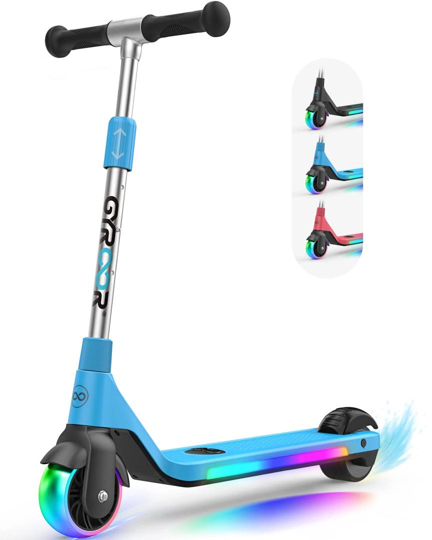 Gyroor H30 Max Electric Scooter for Kids, LED Dispaly, 150W Powerful Motor, Dual Brake System, Adjustable Height and Speed, Best Presents for Kids (H30Max-Blue)