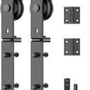 SKYSEN Bifold Barn Door Hardware Roller Set - Fit for 2 Bifold barn Door, Space Saving Folding Design, Corrosion-Resistant Black SprayingBifold-Roller