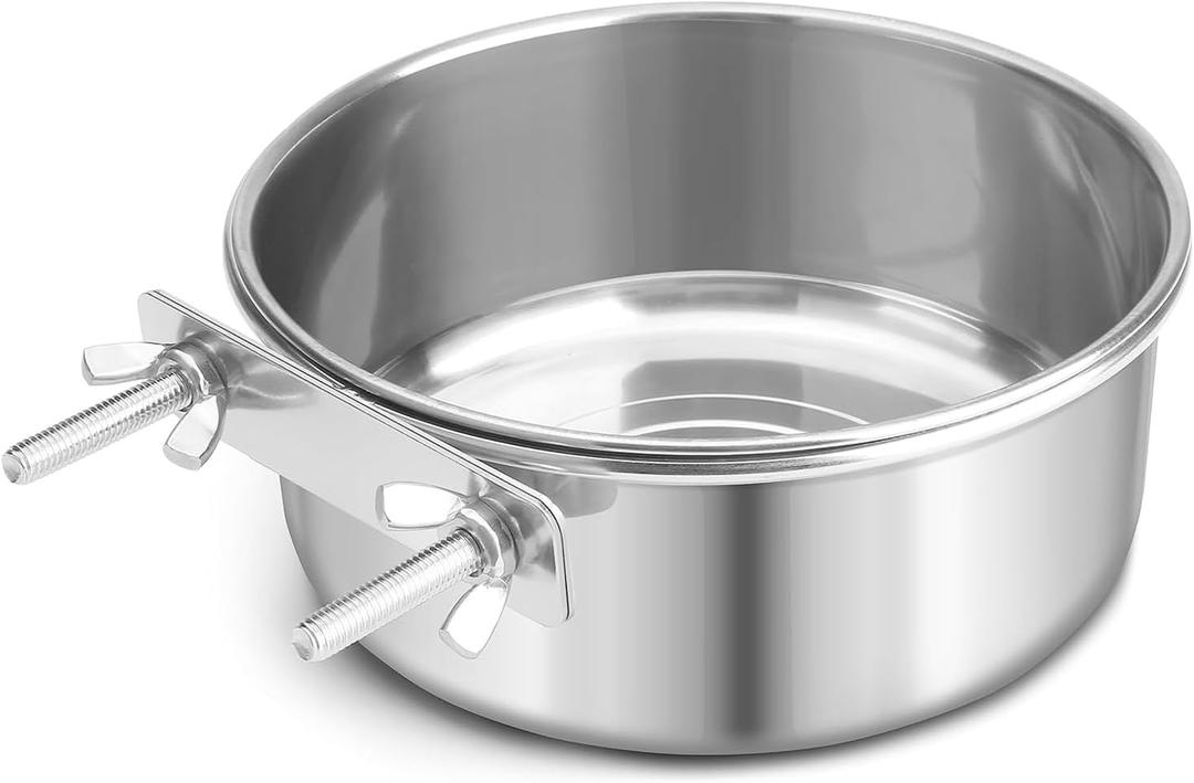 Bird Cage Feeder, Bird Feeder for Cage, 40oz Stainless Steel Food Water Bowl with Clamp, Clip-On Cage Coop Cup for Parrot Hamster Rabbit Rat Small Animals Bird Cage Feeder, Bird Feeder for Cage, 40oz Stainless Steel Food Water Bowl with Clamp, Clip-On Cage Coop Cup for Parrot Hamster Rabbit Rat Small Animals