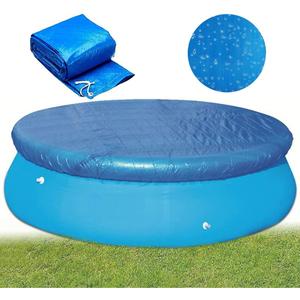 Round Pool Cover, 2025 Solar Covers for Above Ground Pools, Dust Pool Cover Protector with Drawstring for Round Inflatable Swimming Pools, Hot Tub Dustproof Cover (10FT)