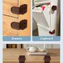 Maveek Baby Proofing Drawer Locks 4 Pack, Corner Safety Latches for Cabinets, Dressers, Kitchen & Bathroom Drawers, Childproof for Infants 0-12 Months, Fits Thin Edge Furniture (Brown)