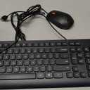 Lenovo 300 USB Combo, Full-Size Wired Keyboard & Mouse, Ergonomic, Left or Right Hand Mouse, Optical Mouse, GX30M39606, Black