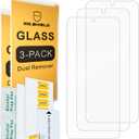 3 x Mr.Shield [3-Pack Screen Protector For Samsung Galaxy S24 / Galaxy S25 [Fingerprint Unlock Compatible] [Tempered Glass] [Japan Glass with 9H Hardness] Screen Protector