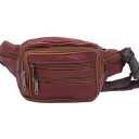 Leather Fanny Pack Waist Bag for Men Women Outdoor Travel Hiking Camping Walking Running Hip Bum Belt Slim Cell Phone Purse Wallet Pouch