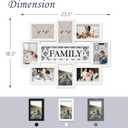 Jerry & Maggie Family Photo Frame 22x17, PVC Picture Frames Collage Wall Decor 9 Opening Wall Hanging For 6x4 Photos 8 Pack, No-Assembly 3D Design Waterproof Memorial Keepsake, White, Family/ Textured
