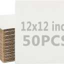 Acrux7 50 Pack 12 x 12 x 1/8 Inch Corrugated Cardboard Sheets Square Large Cardstock Flat Cardboard Inserts for Mailing, Packaging, Shipping, Backing, Craft