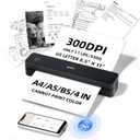 iDPRT Portable-Printer Wireless for Travel, 300DPI Inkless-Thermal-Small-Printer for Home Use, Office, Vehicles, Mobile Bluetooth Printers Supports 8.5" x 11" US Letter&A4&A5 Size, for Smartphone & PC (Black)