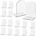 Lulonpon 16 Pieces Book Ends, Bookends, Books End for Shelves, Books End for Heavy Books, Clear Bookends, Acrylic Book Ends for School, Library,Desktop Organizer and Book Shelves