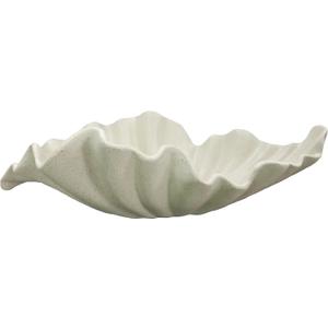 16" Large Decorative Bowl decor, Modern Home Decor,Stylish Key Bowl for Entry Table,Scalloped Decorative Bowls,Ruffle Decor (Light Gray, 16.14inch)