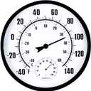 MUMTOP Indoor Outdoor Thermometer, 10 Inch Large Numbers Waterproof Wall Thermometer with Hygrometer for Patio Home Living Room Bedroom(Black) (Black)