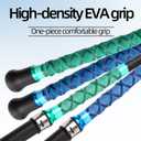 Surf Rod Saltwater 9ft- 4-Piece Carbon Fiber Surf Fishing Rods, Portable Travel Surf Spinning Rod with 20-40lb Power Green Blue, 12FT Surf Rod