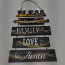 Bless the Food Before Us for Kitchen Signs Wall Decor, Black Gold Rustic Dining Room Decorations, Decorative Country Vertical Wood Signs Plaques, Inspirational Wall Art for Living Room Bedroom