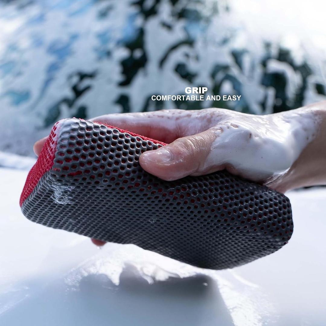 Fine Grade Clay Scrubber for Auto Detailing and Car Detailing, Clay Sponge Decontaminates Debris, Painted Surfaces, and Road Grime Efficiently and Easily, Enhance Gloss and Color Depth