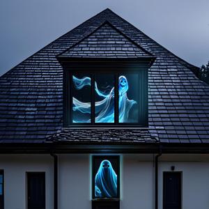 Holographic Rear Projection Screen Video: Outdoor Projection Screens 60" x 106" projectors Halloween Videos for Hang Mounting Backyard Movie Night