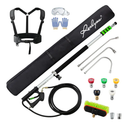 Realyou 24 FT Pressure Washer Telescoping Wand with Pressure Washer Extension Wand, Gutter Cleaner Tool, 5 Spray Nozzle Tips, 2 Hose Adapters, Support Belt and Bursh Head
