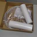 Drum Lamp shades Set of 2, White Line Lamp Shades for Table Lamps Floor Lamp, 13" Top X 13" Bottom X 10" High Large Fabric Lamp Shades, Easy Assembly Replacement Lampshades