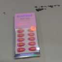BTArtbox Press On Nails Short - Sunset Pop, Easy-to-Apply Hot Pink and Yellow Almond Press On Nails with Glue and Adhesive Tabs in 16 Sizes - 32 Nails All-in-One Kit