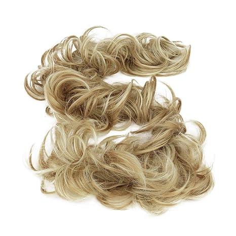 CAISHA Hairpiece Hair Wrap Heat-resistant Synthetic Fibres Curly Messy Updo Blonde Mix HW33