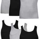 Hanes Men's Tank Top Undershirt Pack, Moisture-Wicking Cotton Ribbed Tanks for Men, Multi-Pack, White or Black/Gray, 2XL