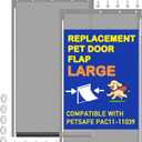 2 Pack Large Dog Door Replacement Flaps with Screws & Washers, Compatible with Petsafe Freedom Doggie Doors PAC11-11039 10 1/8" X 16 7/8" Weather Resistant Flexible (without Bracket-Smoky Translucent)