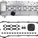 Upgrade Aluminum Engine Valve Cover Kit 11121432928 Compatible with BMW E46 323i 325i 325xi 328i 330i 330xi 528i 525i 530i X5 Z3 M52/M54 E39 2.5L 2.8L 3.0L 1998-08/2002 W/Gasket & Bolts