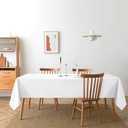 DWCN Rectangle Tablecloth - 54 x 80 Inch - Waterproof Stain and Wrinkle Resistant Washable Table Cloth, Decorative Fabric Table Cover for Kitchen Dining Room Party and Outdoor Use, White