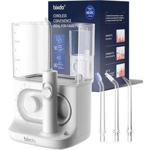 Countertop Rechargeable Water Flosser Cordless, 22OZ Large Tank & 10 Modes for Family, Braces & Gum Care, IPX7 Waterproof Dental Irrigator, Home and Travel
