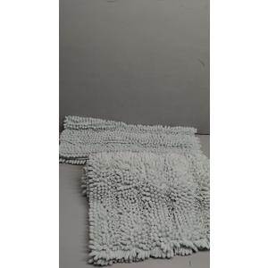 Non Slip Thick Shaggy Chenille Bathroom Rug Sets 2 Piece, Thickened Hot Melt Rubber Bottom Bath Mats for Bathroom, Bath Rugs Quick Dry Machine Washable for Shower (Spa Blue, 47"x17" Plus 17"x24")