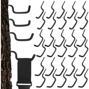30 Pcs 3 Size Bow Hangers for Tree Stand Bow Hooks for Hunting Archery Bows Hunting Accessories Tree Stand Accessories Bows Gear Holder Screw in Accessory Hook Hunt (Black)
