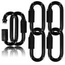 3" Chain Quick Links, 6Pcs 5/16" Heavy Duty Carabiner, 1600 LBS Capacity, High Strength Anti-Rust Chain Connector for Hammock Hanging, Camping, and Hiking (Black)