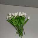 24pcs Fake Tulips Artificial Flowers with Stems Latex Real Touch Faux Tulips Arrangement Bouquet for Home Kitchen Wedding Decorations (White)