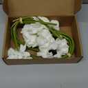 10Pcs White Poppies Flowers Artificial 12.9In Fake Poppies Anemone PU Flower Stem for Wedding Floral Arrangement Home Table Vase Decoration