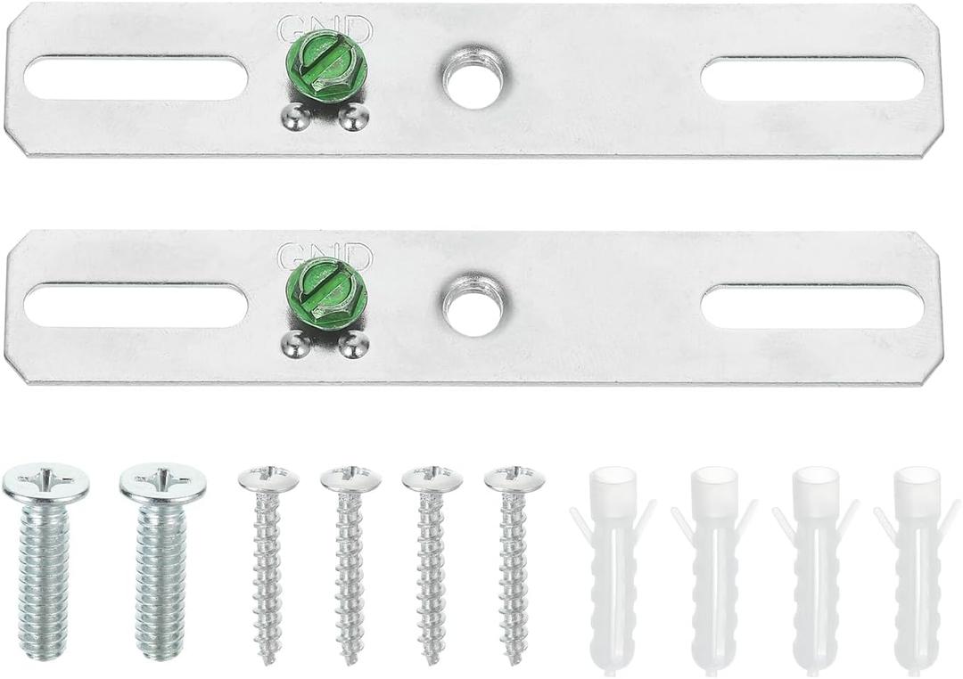 PATIKIL 4" Light Crossbar Kit, 2 Set Universal Light Fixture Mounting Bracket 1/4"-20 Tap Center Hole Ceiling Light Plate Canopy Hardware Set for Chandelier Wall Light, with Screw Pack