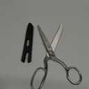 LIVINGO 8" Professional Heavy Duty Tailor Fabric Scissors, Dressmaker Sewing Classic Stainless Steel Ultra Sharp Forged Shears, Bent A-silver