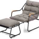 DWVO Chaise Lounge Chair Outdoor with Removable Cushions, Outdoor Patio Lounge Chair with Footrest, Breathable Outdoor Chaise for Pool Garden Backyard Deck, Gray