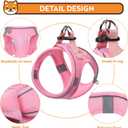 Dog Harness with Leash Set, No-Pull Step-in Reflective Pet Harness with 1 Leash Clips, Adjustable Soft Padded Easy Walk Dog Vest for Small Medium Large Dogs, Cats(Light Pink, XSmall)