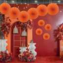 3 x Orange Birthday Party Decorations,DIY Orange Paper Fans Hanging Decoration,16in Halloween Paper Fans,Halloween Decor,Fox Birthday Decorations Events Accessories 30 Color DIY Set (Orange)