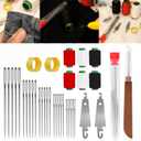 2 x 37PCS Big Eye Steel Sewing Needles Kit for Hand Sewing, Stainless Steel Needles Large Eye Set,Include 25 Steel Needles, 1 Seam Sewing Thread Ripper, 2 Needle Threaders, 6 Threads, 2 Thimbles