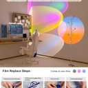 TACAHE RGBW Halo Projector Floor Lamp - 4000K LED with Replaceable Color Filters - Light and Shadow Mood Light - Multi-Head Ambient Decor Lighting for Bedroom, Living Room - 73" - 12W - Chrome