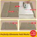 JSEI Dirt Trapper Door Mat 32"x48", Non-Slip Entryway Rugs Doormat Indoor, Washable Absorbent and Stain Resist Welcome Floor Mat for Front Door, Dog Door Mat, Dirty Wet Shoes & Paws, Beige