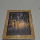 JLTULT Framed Enchanted Forest Firefly Canvas Wall Art, Dark Twilight Landscape Wall Decor, Rustic Botanical Nature Tree Art Prints for Bedroom Living Room Office Decoration 8x10 inch Easy to Hang