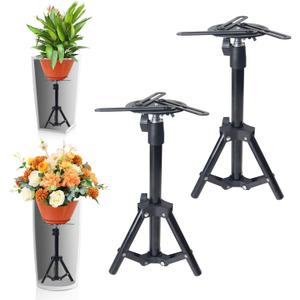 2PCS Adjustable Planter Inserts Plant risers,Tall Tapered Plant Riser Fill BottomPlanter Fillers for Large PotsIndoor and Outdoor 12-21" Rise4-12" Top