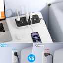 Extension Cord with USB Ports- 5 FT Power Strip with USB, 1625W Multi Outlet with 11 AC Outlet 6 USB (24W/4.8A), Charging Station for Multiple Devices, for Home, Office, Dorm, Gaming Room Essentials