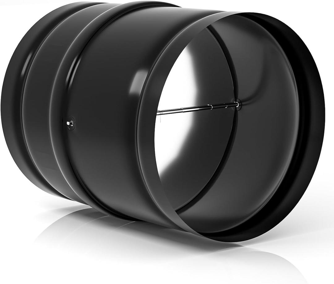 8 Inch Backdraft Damper, Duct Draft Stopper One-Way Airflow Ducting Insert with Spring-Loaded Folding Blades for 8 Inch Ducting in Range Hoods, Bathrooms Fans, and Kitchen Fan