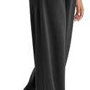 ODODOS Modal Soft Wide Leg Pants for Women High Waist Casual Relaxed Pants with Pockets, 27" Inseam, Black, Small
