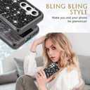 Silicone Case for Samsung Galaxy S25 Plus 5G Case Glitter Sparkle Bling, Hybrid Matte Back Case High Impact Heavy Duty Shockproof Protective Cover for Samsung S25 Plus Cute Case for Women (Black)