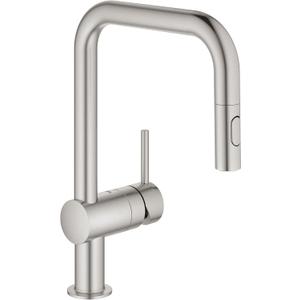GROHE 32319DC3 Minta Pull-Down U Kitchen Faucet Supersteel (Stainless Steel) (SuperSteel Infinity)