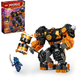 LEGO NINJAGO Coles Elemental Earth Mech Mini Ninja Toy, Customizable Action Figure Adventure Toy with Cole and Wolf Warrior Minifigures, Ninja Gift for Boys, Girls and Kids Ages 7 and Up, 71806