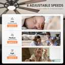 VONLUCE 60'' Ceiling Fan with Light, Farmhouse Ceiling Fan and Dual Remote