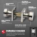 Kwikset Pismo Interior Passage Door Knob, Handle For Closet and Hallway Doors, Non-Locking Doorknob in Satin Nickel, with Microban Protection